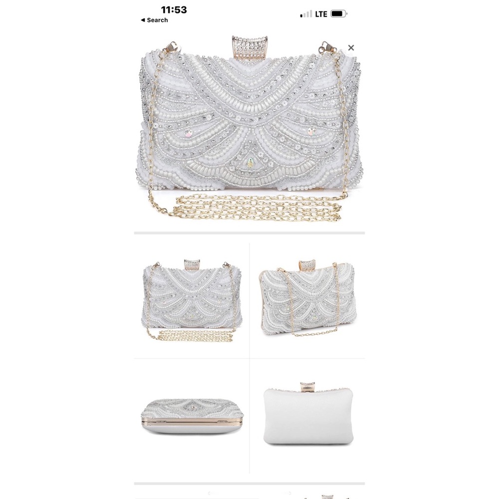 Beaded clutch bag
